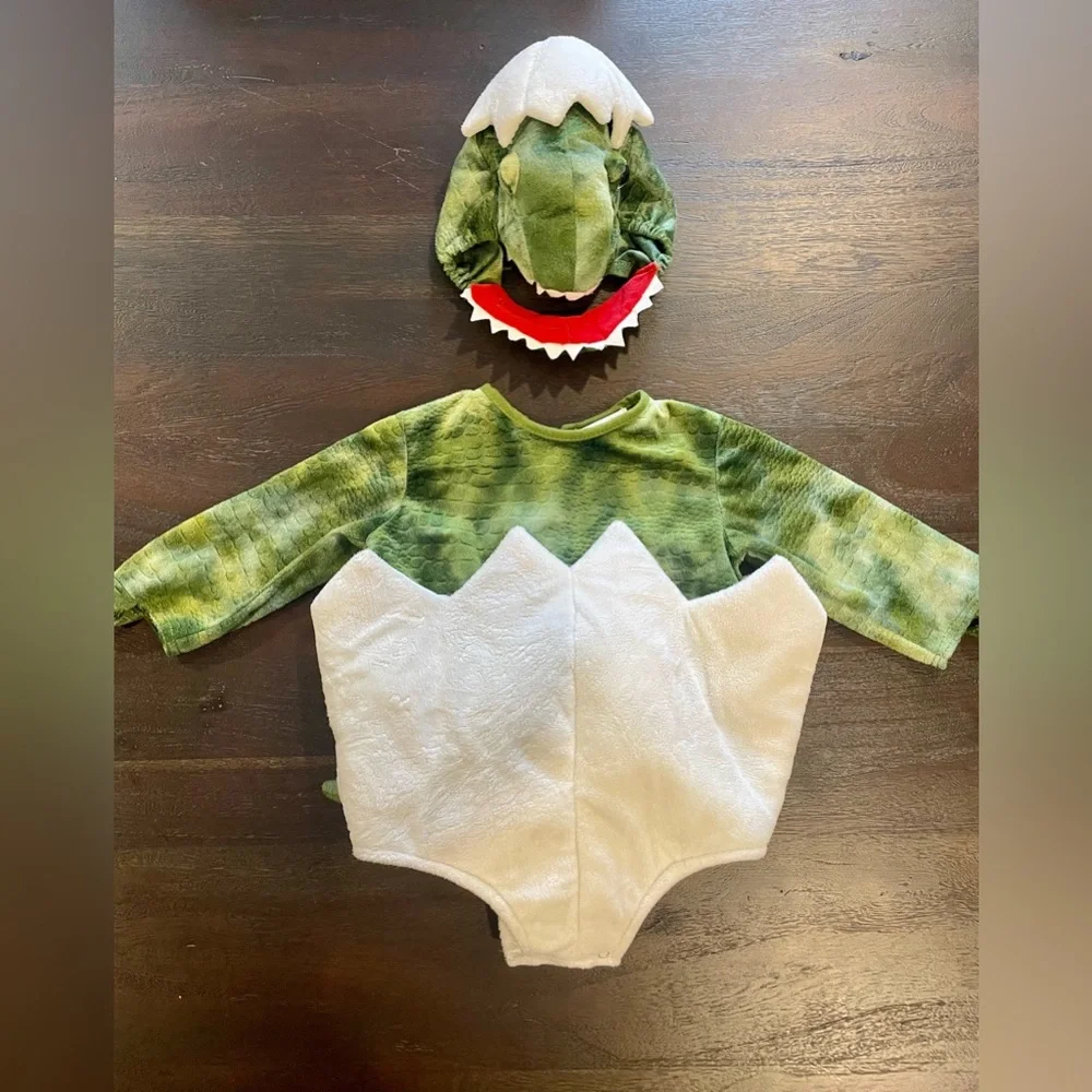 Pottery Barn Kids Green White Dino Egg Baby Costume